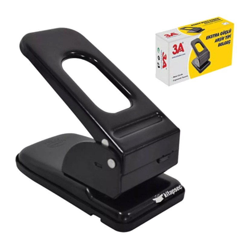 Perforator metalic, capacitate 25 coli, ergonomic, baza anti-alunecare, negru - imagine 3